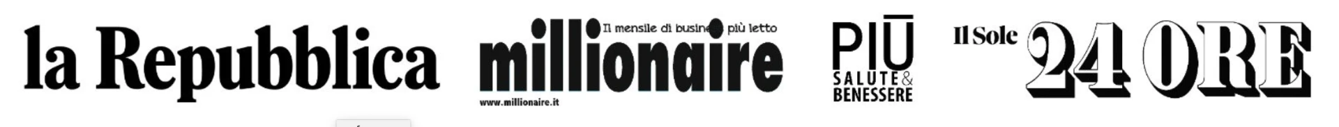Loghi media partner: la Repubblica, Millionaire, Più Salute & Benessere, Il Sole 24 Ore
