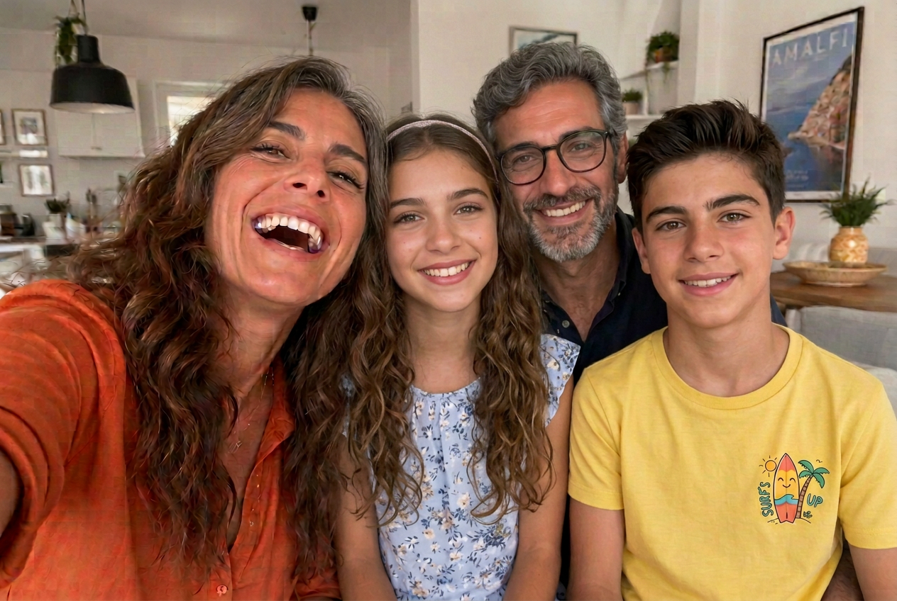 Famiglia sorridente